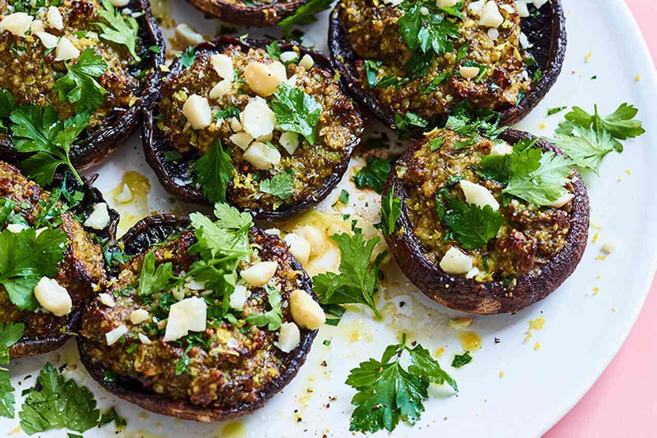 Luke Hines Zesty Lemon and Pecan Stuffed Mushrooms