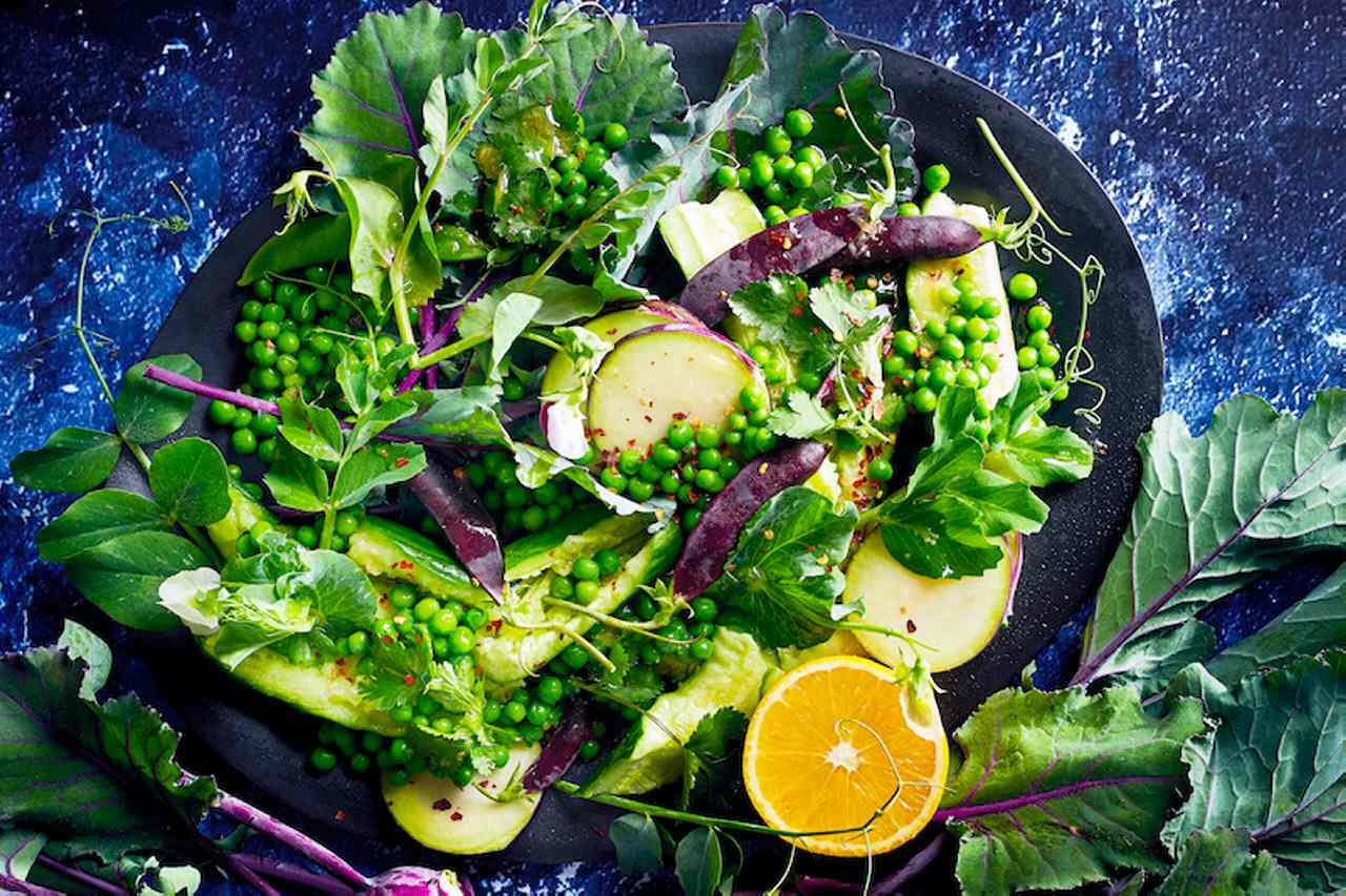 Refreshing Kohlrabi and Smashed Cucumber Salad