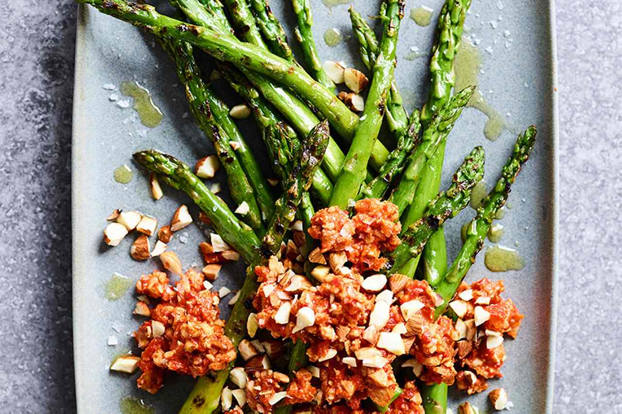 Luke Hines' Sautéed Asparagus with Romesco Sauce