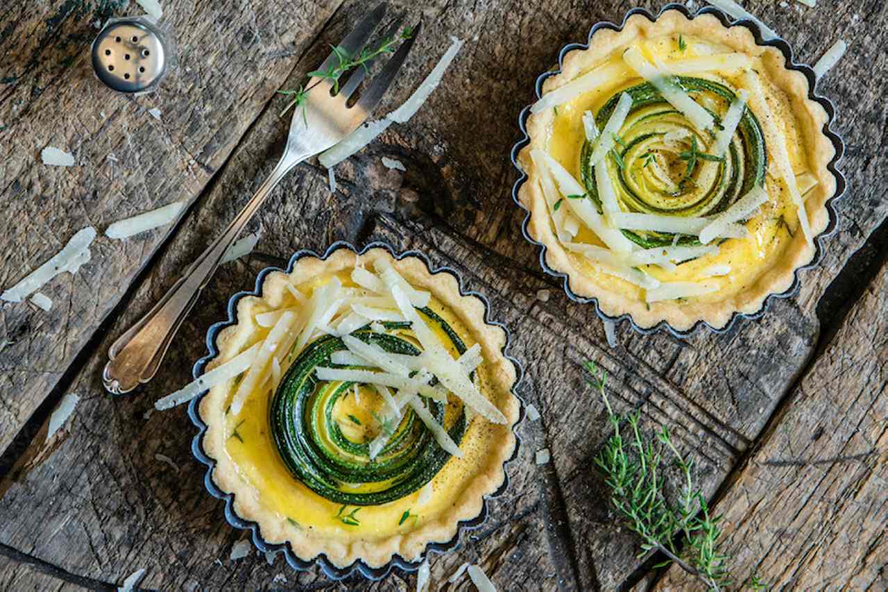 Straightforward courgette tartlets