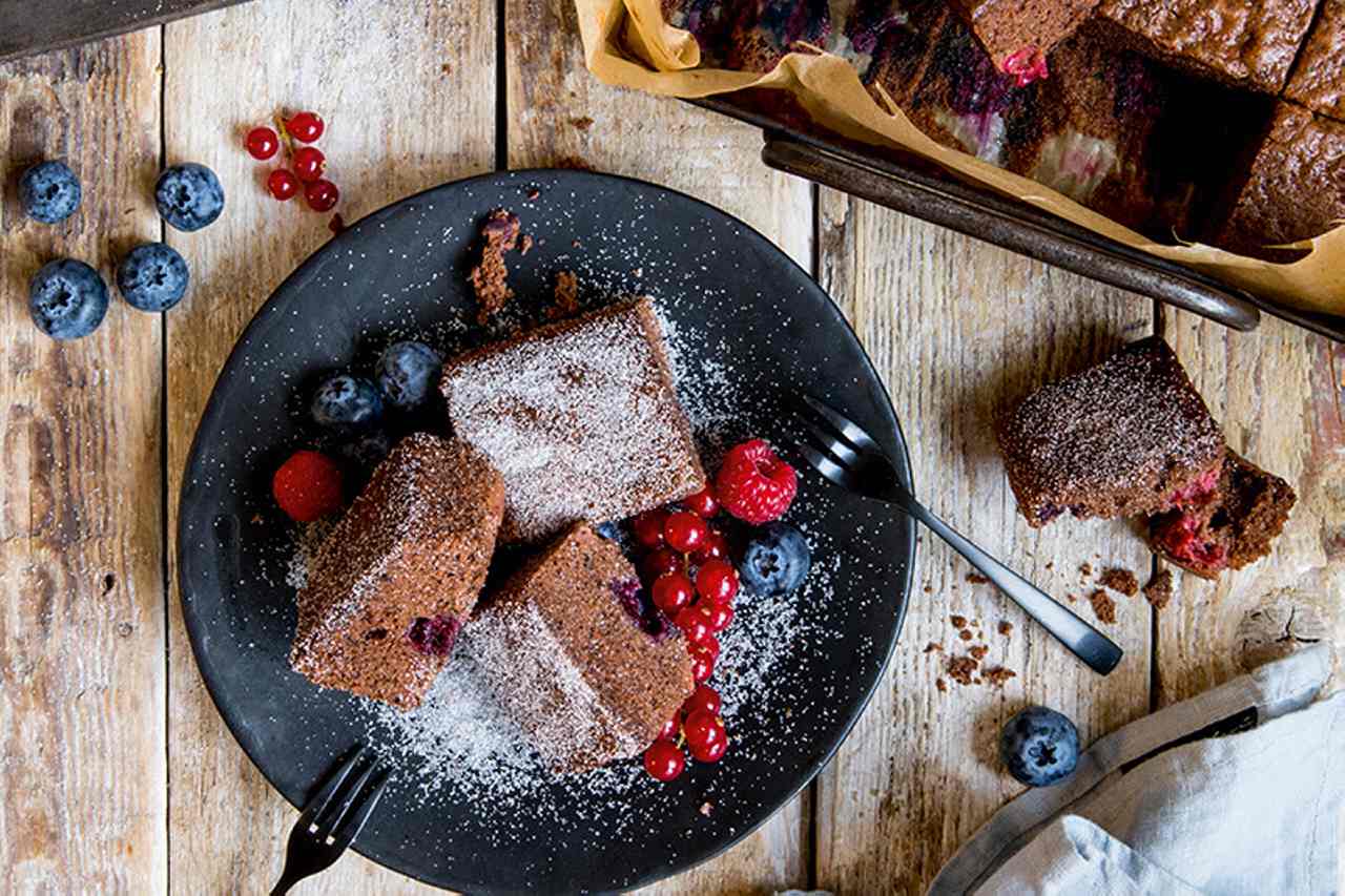 Low Carb 'Keto' Brownies with Blended Berries Recipe